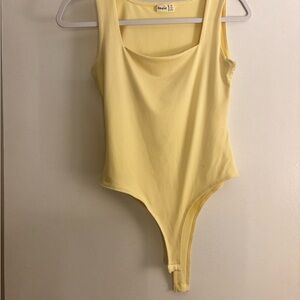 Evie Yellow Scoop Neck Sleeveless Bodysuit